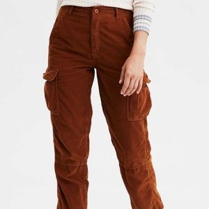 Corduroy high-waisted cargo jogger